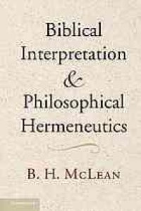 cover of the book Biblical interpretation and philosophical hermeneutics