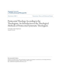 cover of the book Pentecostal Theology According to the Theologians: An Introduction to the Theological Methods of Pentecostal Systematic Theologians