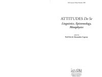 cover of the book Attitudes De Se: Linguistics, Epistemology, Metaphysics