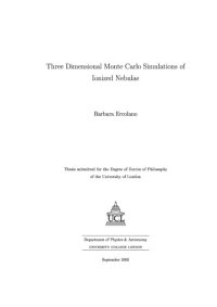 cover of the book Three dimensional Monte Carlo simulations of ionized nebulae