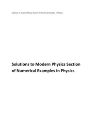 cover of the book N N Ghosh Modern Physics Solutions to Numerical Examples in Physics for IIT JEE and Olympiads