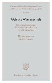 cover of the book Gelebte Wissenschaft. Geburtstagssymposium für Alexander Hollerbach zum 80. Geburtstag