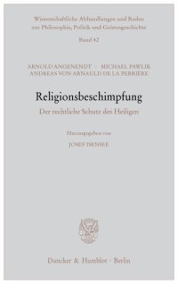 cover of the book Religionsbeschimpfung. Der rechtliche Schutz des Heiligen