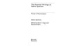 cover of the book The Essential Writings of Sabina Spielrein: Pioneer of Psychoanalysis