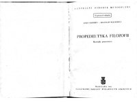 cover of the book Propedeutyka filozofii  materiały pomocnicze