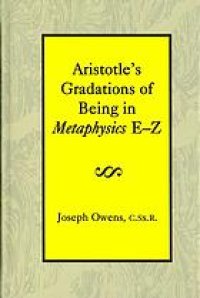 cover of the book Aristotle’s gradations of being in Metaphysics E-Z