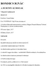 cover of the book A Horthy-korszak