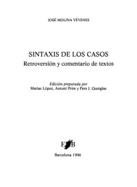 cover of the book Sintaxis de los casos : retroversión y comentario de textos