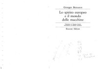 cover of the book Lo spirito europeo e il mondo delle macchine