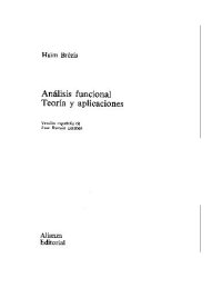 cover of the book Analisis funcional, Teoria y aplicaciones