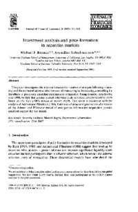 cover of the book Investment Analysis And Price Formation In Securities Markets