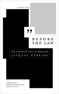 cover of the book Before the Law: The Complete Text of Préjugés