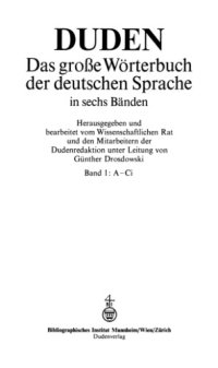 cover of the book DUDEN Das große Wörterbuch der deutschen Sprache in sechs Bänden Band 1: A-Ci