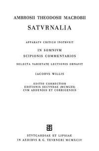 cover of the book Ambrosii Theodosii Macrobii Saturnalia