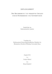 cover of the book Die Beschreibung von primitiven Idealen durch Hyperebenen und Gitterpunkte