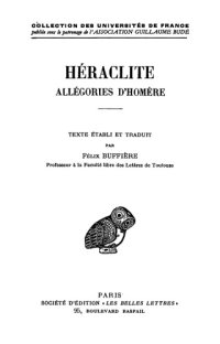 cover of the book Héraclite: Allégories d’Homère