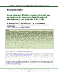 cover of the book Asian elephant Elephas maximus habitat use and ranging in fragmented rainforest and plantations in the Anamalai Hills, India