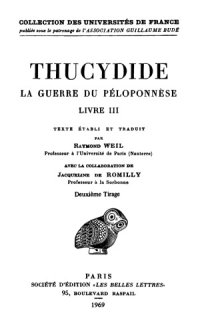 cover of the book Thucydide: La Guerre du Péloponnèse. Tome II, 2e partie: Livre III