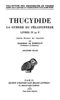 cover of the book Thucydide: La Guerre du Péloponnèse. Tome III: Livres IV-V