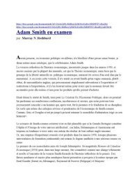 cover of the book Adam Smith en examen