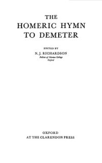 cover of the book The Homeric Hymn to Demeter