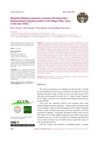 cover of the book Elephant Elephas maximus Linnaeus (Proboscidea: Elephantidae) migration paths in the Nilgiri Hills, India in the late 1970s