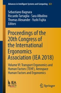 cover of the book Proceedings of the 20th Congress of the International Ergonomics Association (IEA 2018)