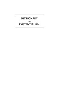 cover of the book Dictionary of existentialism