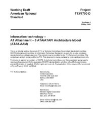 cover of the book AT Attachment - 8 ATA/ATAPI Architecture Model (ATA8-AAM r3)