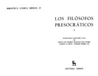 cover of the book Los filósofos presocráticos II