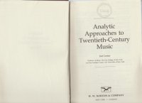 cover of the book Analytic Approaches to Twentieth Century Music