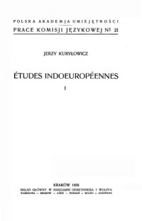 cover of the book Études indoeuropéennes / 1.