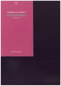 cover of the book Signatura rerum. Sul metodo