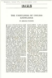 cover of the book The Usefulness of Useless Knowledge