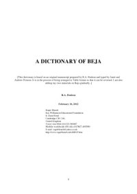 cover of the book A dictionary of Beja