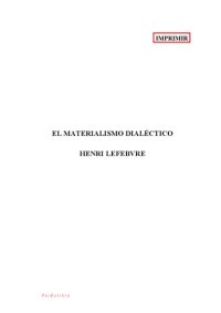 cover of the book El materialismo dialéctico