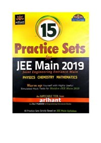 cover of the book Part 1 8 of 15 Practice Sets for IIT JEE main from Arihant Physics Chemistry Mathematics warm up Engineering Entrance Question Bank Solution Mock Tests