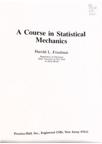 cover of the book A course in statistical mechanics