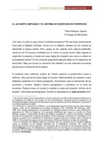 cover of the book El alfabeto unificado y el sistema de escritura en purépecha