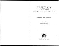 cover of the book Deleuze and Guattari: Critical Assessments of Leading Philosophers. Volume III: Deleuze and Guattari