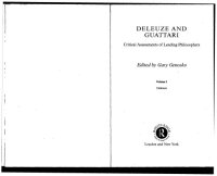 cover of the book Deleuze and Guattari: Critical Assessments of Leading Philosophers. Volume I: Deleuze