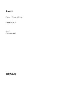 cover of the book Oracle9i Recovery Manager Reference (Part No A90136-02) (Release 9 0 1) (2001)