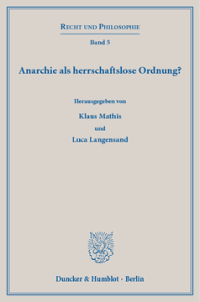 cover of the book Anarchie als herrschaftslose Ordnung?