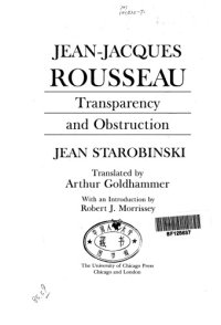 cover of the book Jean-Jacques Rousseau: Transparency and Obstruction