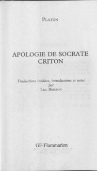 cover of the book Apologie de Socrate – Criton