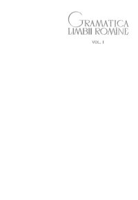 cover of the book Gramatica limbii Romîne vol. 1. Morfologia