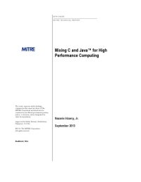 cover of the book Mixing C and Java™ for High Performance Computing.