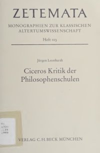 cover of the book Ciceros Kritik der Philosophenschulen