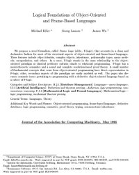 cover of the book Logical Foundations of Object oriented and Frame based Languages