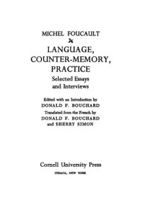 cover of the book Language, Counter-Memory, Practice: Selected Essays and Interviews